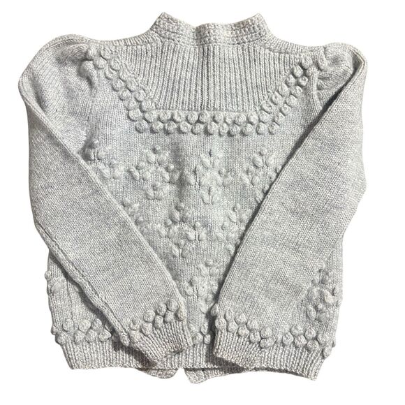 Gray Knitted Button Up Bobble Cardigan - Picture 9 of 10